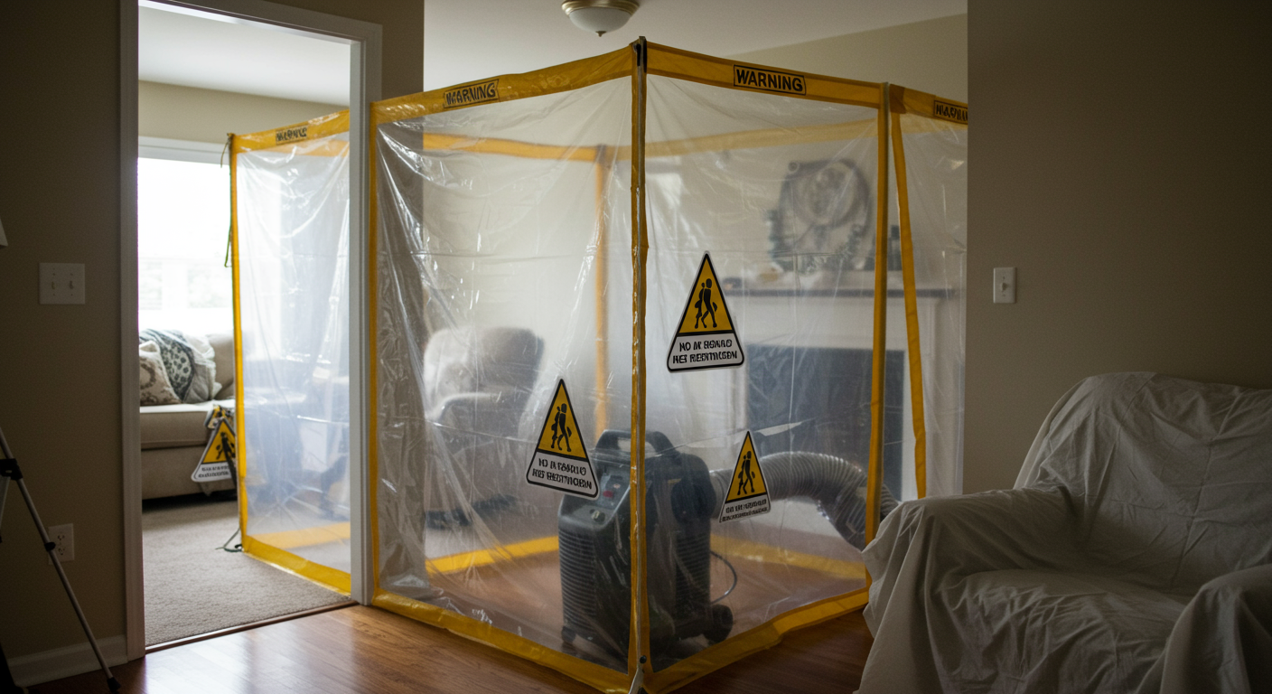 Mold containment and air filtration process